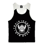 TI Fitness Stringer Vest Black & White, White Logo