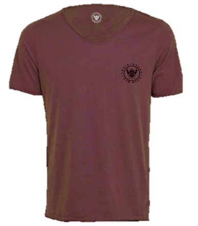 TI Signature Wide Neck T-Shirt - Maroon